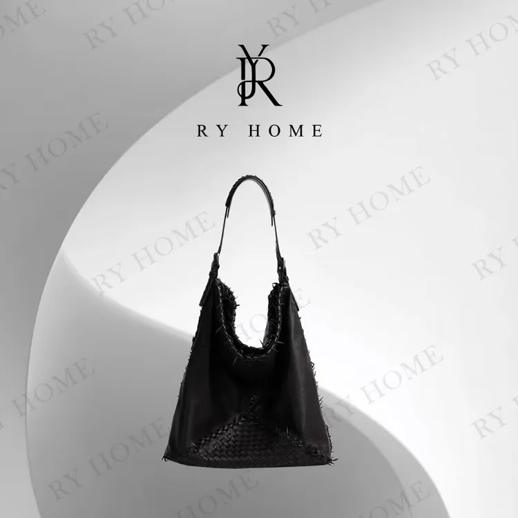 【容雨RYHOME】苯染羊皮编织流苏大容量托特包253B1230
