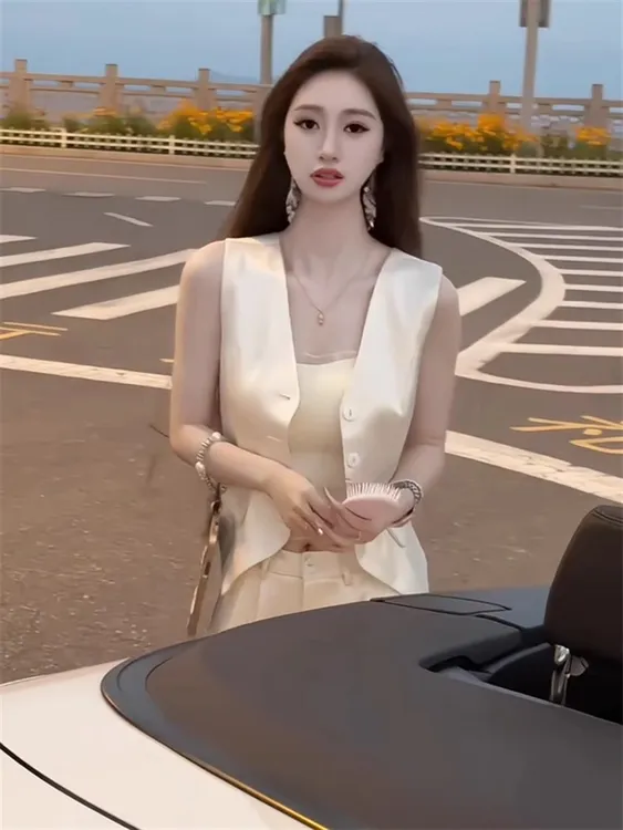 极简风时尚法式套装西装时尚套装短裤少女风休闲风