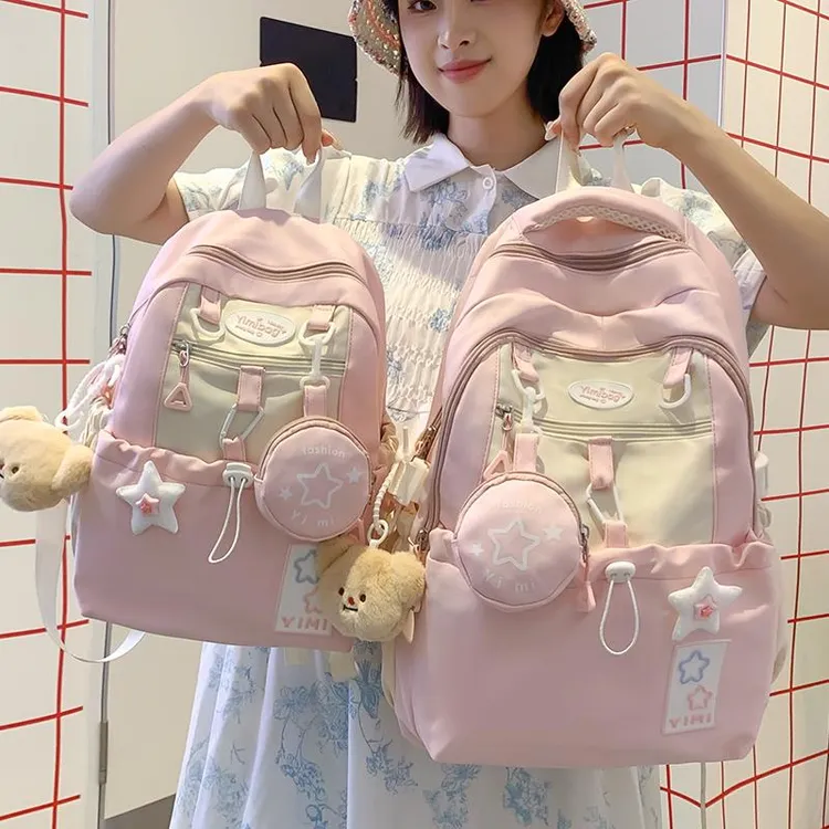 儿童书包女生小学生初中生高颜值幼儿小背包字母大学生高中双肩包