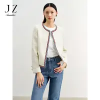 【小余专属】玖姿安娜蔻JTEC40512风小香织带镶边撞色H型休闲外套女