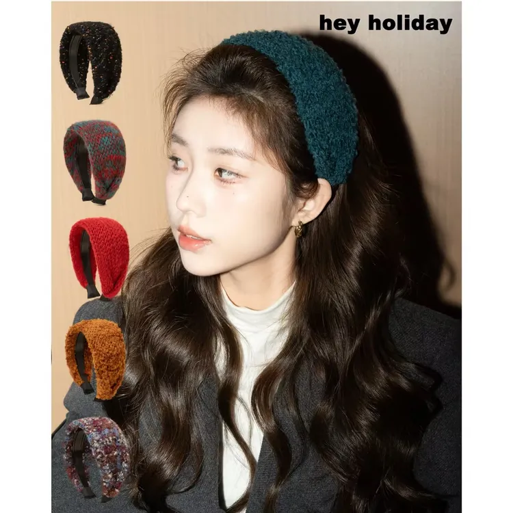 高级感宽版毛线针织发箍秋冬发饰韩系博主同款少女百搭简约