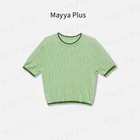【柏林岛】Mayya Plus麦芽定制韩系镂空短袖毛衣夏减龄上衣32526582