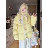 凛可爱 原创甜美可爱卡通刺绣加厚棉服冬季新款宽松百搭保暖棉衣