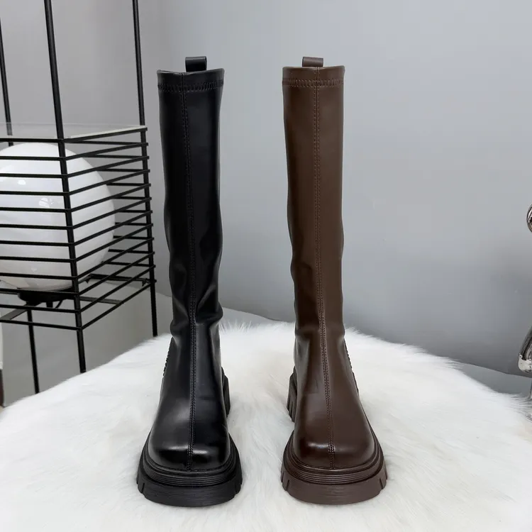 长筒靴女2025新款长靴胖mm粗腿骑士靴厚底小个子不过膝靴子高筒靴