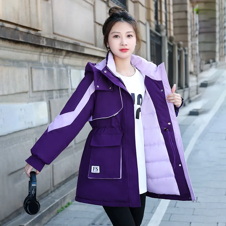 派克棉服女中长款2025新款小个子工装棉衣冬季加厚冲锋衣棉袄外套