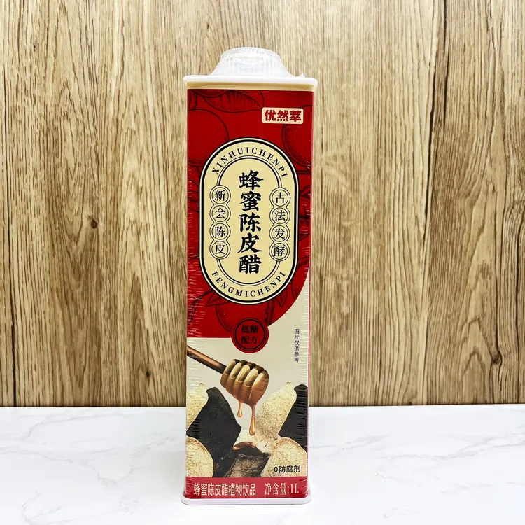 优然萃唯美蜂蜜陈皮醋饮料植物饮品1L家庭装新会陈皮古法发酵果醋