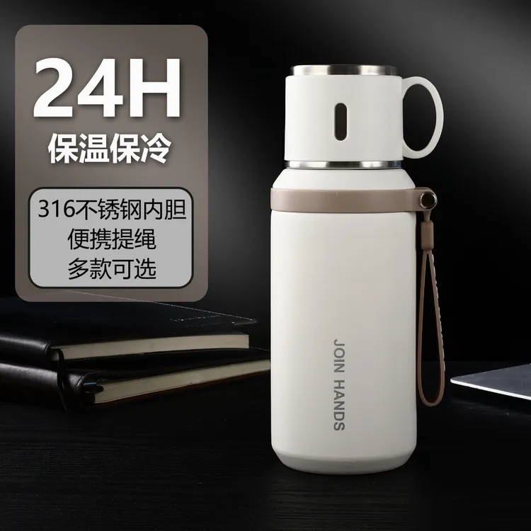 高颜值大容量碗盖保温保冷杯316不锈钢便携户外男女学生一盖两用