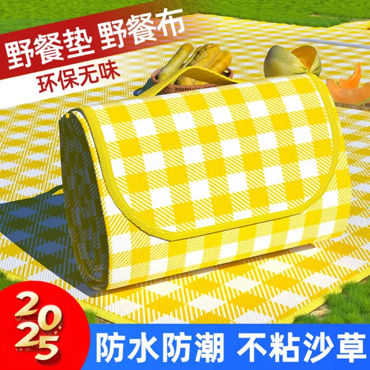 野餐垫户外露营地垫便携沙滩防水防潮加厚野炊野餐布野外春游垫子