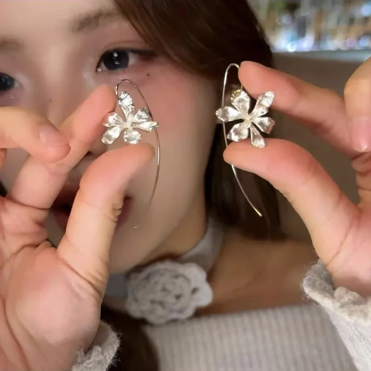 复古宫廷风鸢尾花耳钩时尚个性百搭小众高级感耳环新款