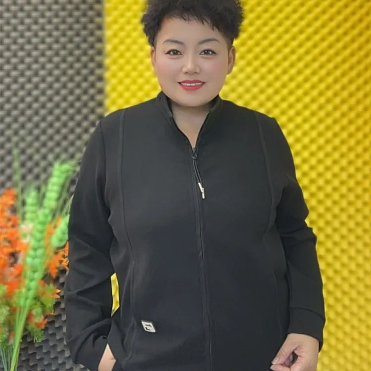 宽松型大码立领休闲时尚短外套女装
