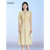 【小余专属】法式碎花连衣裙气质收腰长裙沙滩度假裙R4A91764