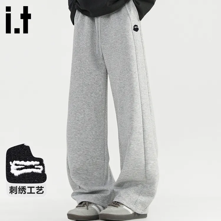 it FINGERCROXX直筒休闲裤男2025春秋季新款潮牌裤子时尚阔腿长裤