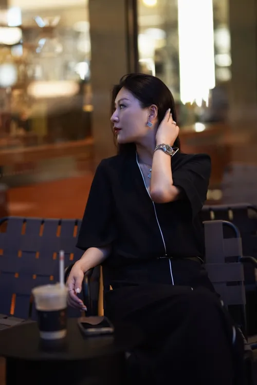 重磅真丝拼色套裙