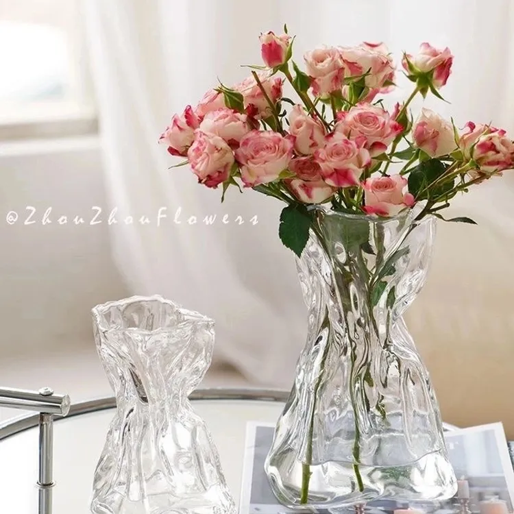 创意水培玻璃鲜花花瓶艺术感插花透明简约客厅餐桌家居装饰摆件商品图