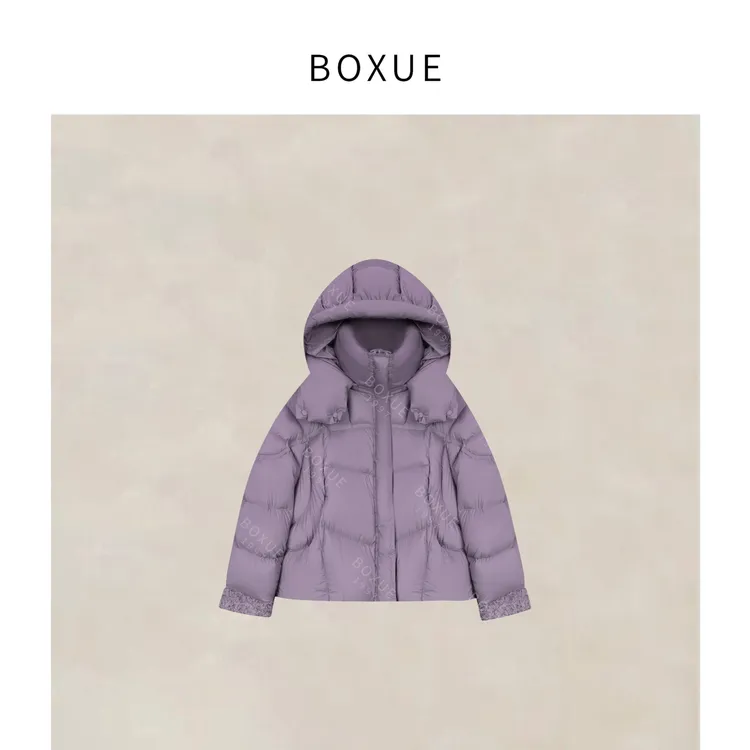 BOXUE“暖梦”2025秋冬可溯源90白鸭绒羽绒服连帽外套#251021YR5827