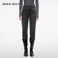 Miss Sixty2025冬季新款牛仔裤女含羊绒高腰百搭休闲直筒裤