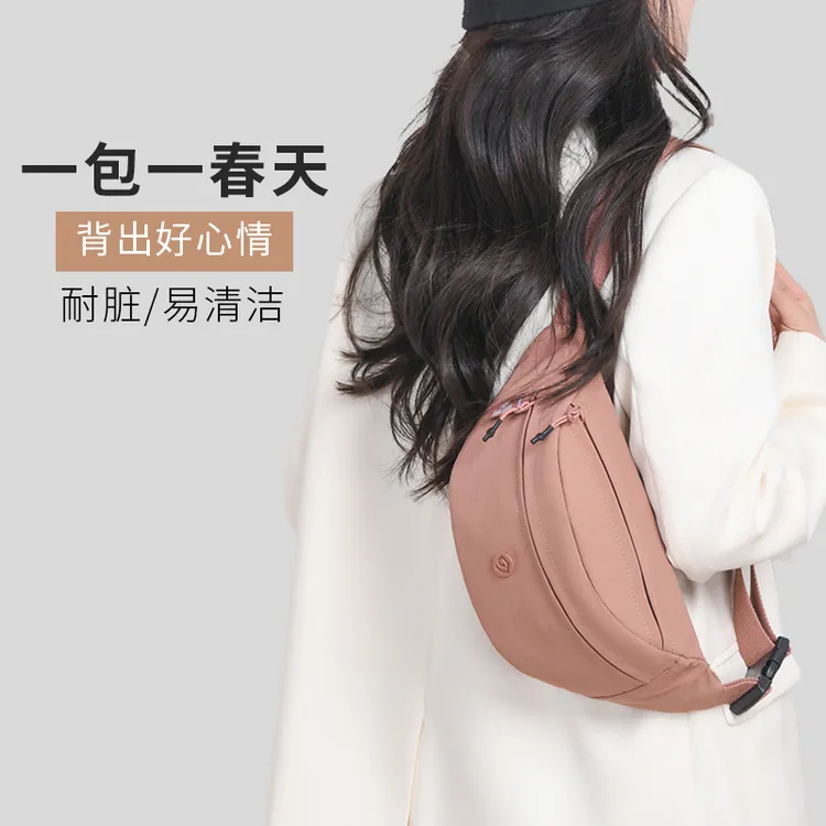 新款多功能斜挎包女帆布包轻便百搭多口袋女式胸包包尼龙布腰包女