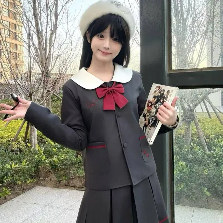 【喵巧物语】樱空社原创西服jk制服套装正版圆领西装学院风日系深灰