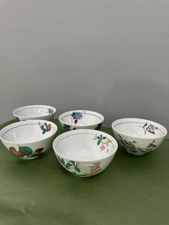 九谷烧【一起淘儿】D28#九谷烧 饭碗 5只装 精致陶瓷 手绘日瓷