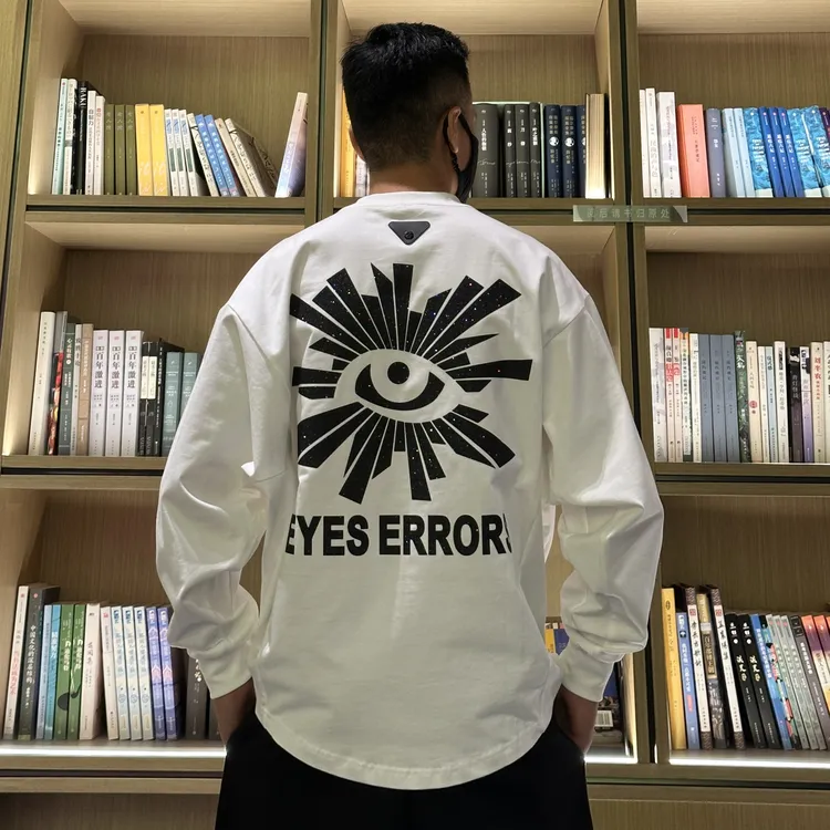 秋季新款高级感简约宽松潮流时尚蝙蝠袖潮图大眼睛圆摆卫衣7303