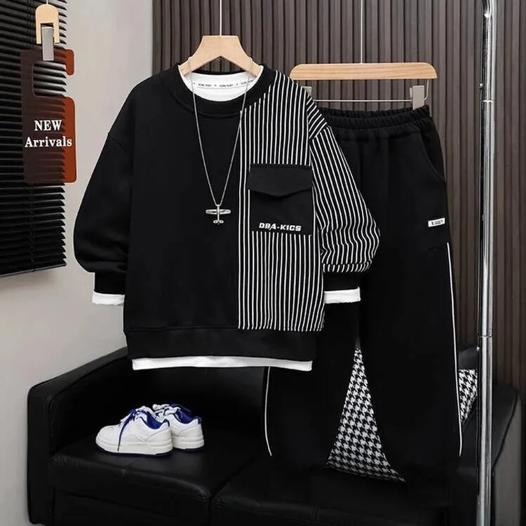 儿童装男童春秋套装2025新款6-12岁中大童运动休闲帅气卫衣两件套