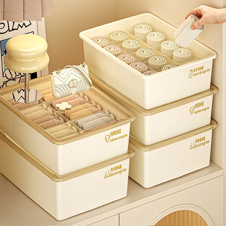 内衣收纳盒袜子内裤三合一整理神器家用贴身衣物文胸分格整理盒子