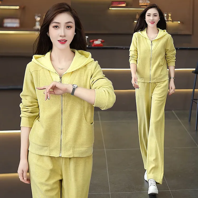 时尚休闲套装女秋季2025新款韩版连帽卫衣女洋气减龄运动服两件套