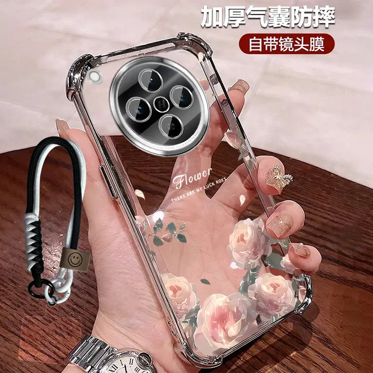 玫瑰花适用oppofindx8s+手机壳透明硅胶全包镜头膜findx8pro防摔