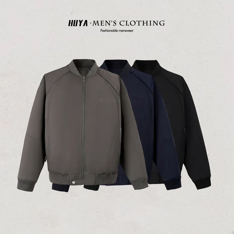 虎牙兄弟90白鸭绒外套男冬季棒球领户外防风轻盈款羽绒服F25120-1