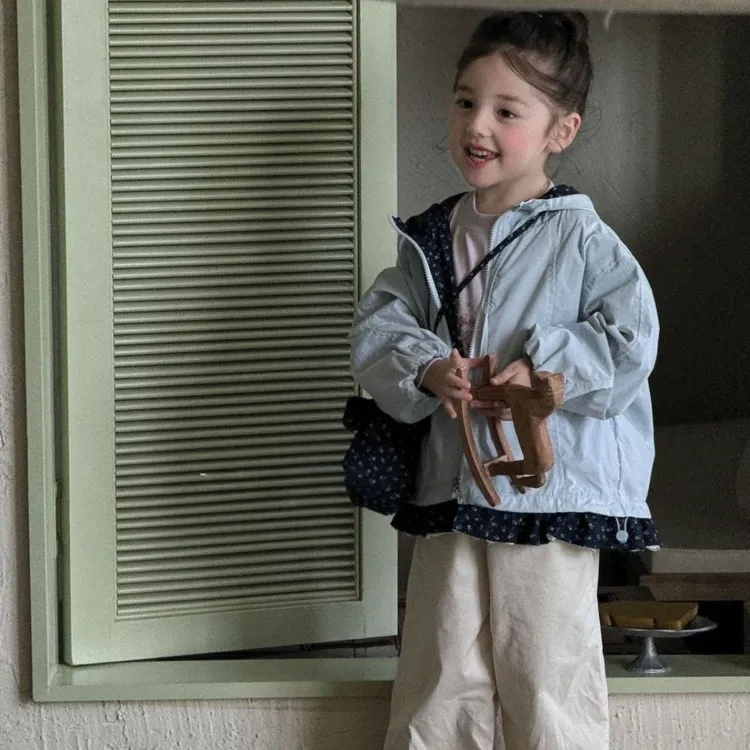 韩系童装2025秋季新款女童外套复古碎花两面时尚宽松收腰风衣