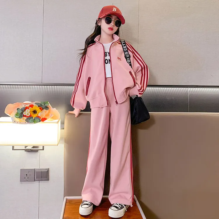 女童2025秋季洋气新款薄款套装洋气初中生休闲时尚学院风运动套装