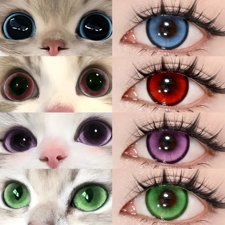 OVOLOOK机械血液圣诞动物漫展cos病娇红美瞳大直径半年抛隐形眼镜