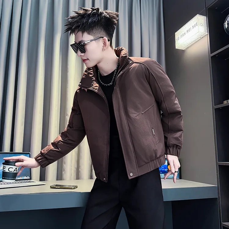 男士冬季痞帅棉服2025新款潮牌百搭休闲工装解构立领短款棉衣夹克