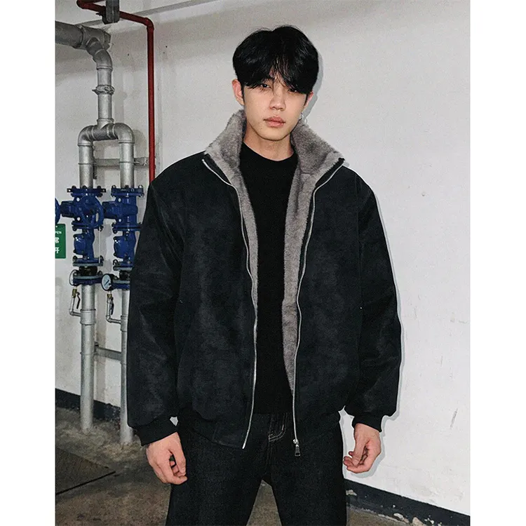 cleanfit双色貂毛重磅美式复古座山雕男冬季保暖加厚外套加绒棉衣