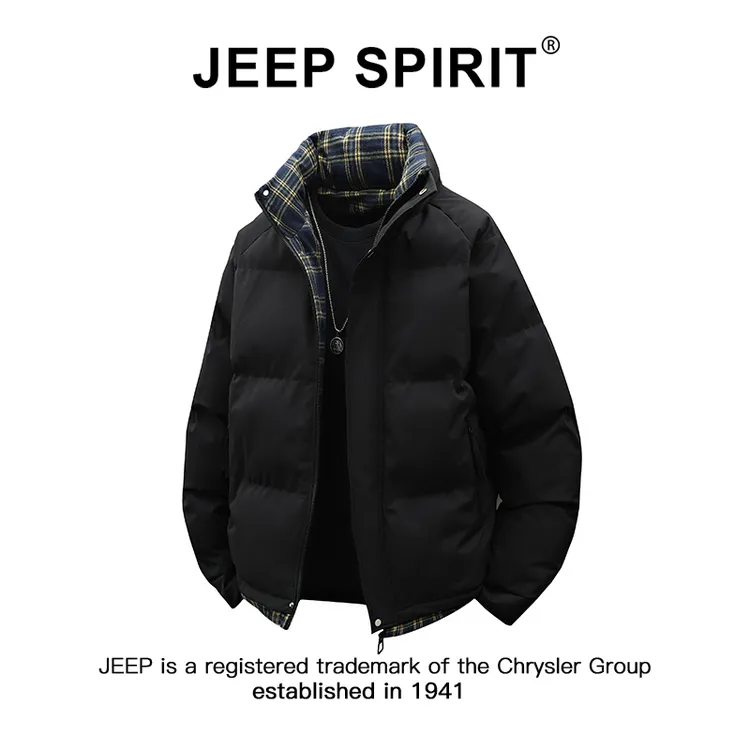 JEEPSPIRIT吉普假两件棉服男款冬季时尚百搭休闲外套保暖立领棉衣