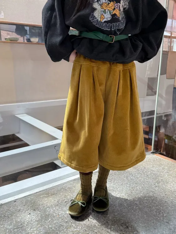 童装女童灯芯绒七分裤子2025秋冬新款加绒儿童7分裤韩系复古中裤