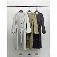 【娇娇私服定制】新款时尚轻职风设计师长款风衣外套81145#