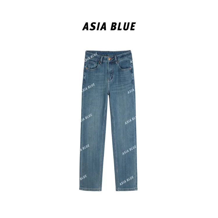 【ASIA BLUE】· 赫莲 · 2025秋季净版洋气时髦弹力直筒九分牛仔裤