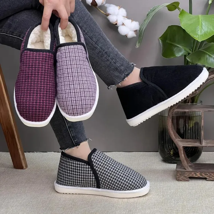 【何航】丝棉棉鞋防滑耐磨休闲风居家防臭布鞋休闲冬季舒适保暖