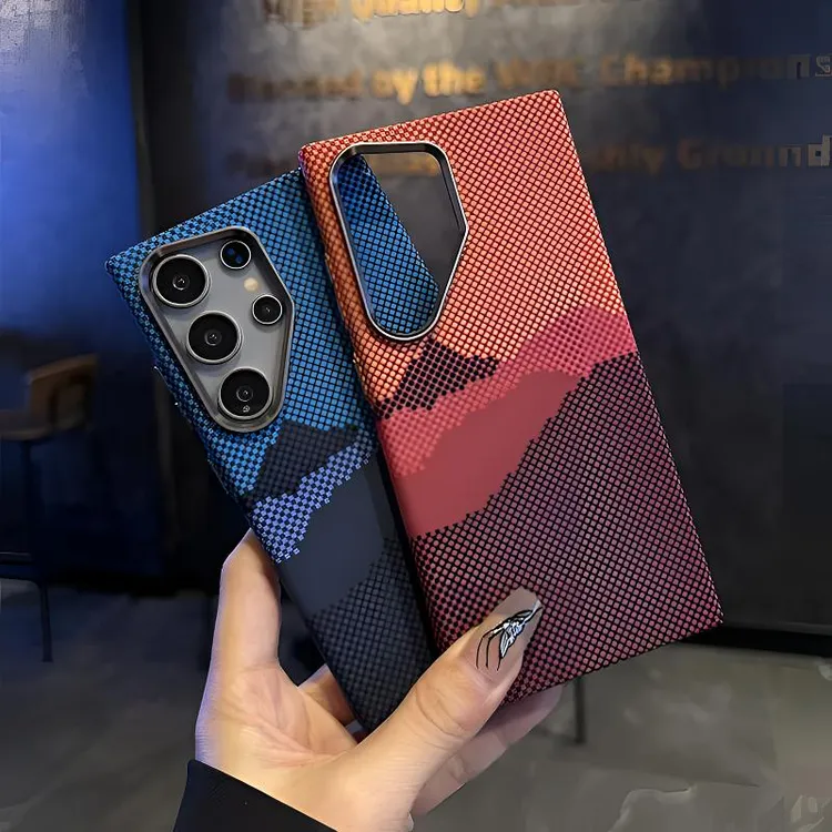 高级浮雕磨砂壳碳纤维纹理防摔壳S25Ultra适用三星s24ultra磁吸壳