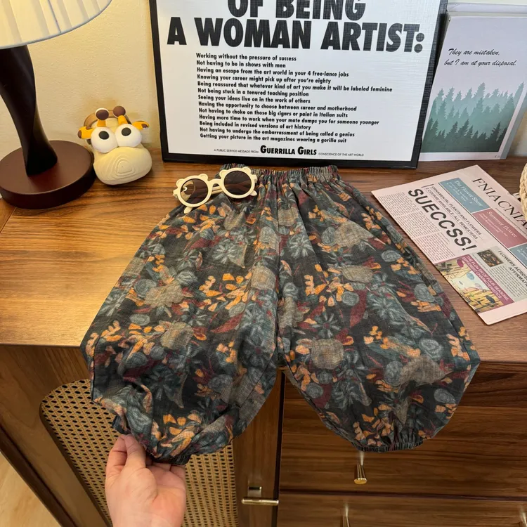 2025夏季防蚊裤新款灯笼裤男女童满印休闲裤