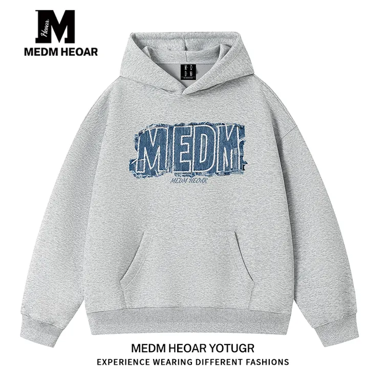 【三标齐全】MEDM HEOAR新款美式印花带帽卫衣高街情侣款潮牌帽衫
