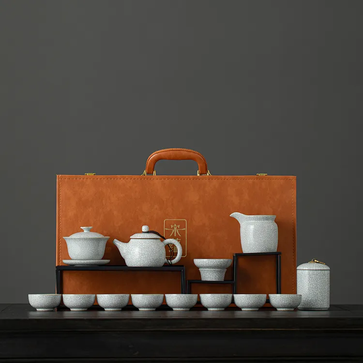 唐丰宋蕴汝窑功夫茶具轻奢礼盒家用办公泡茶商务送礼高档中式盒装