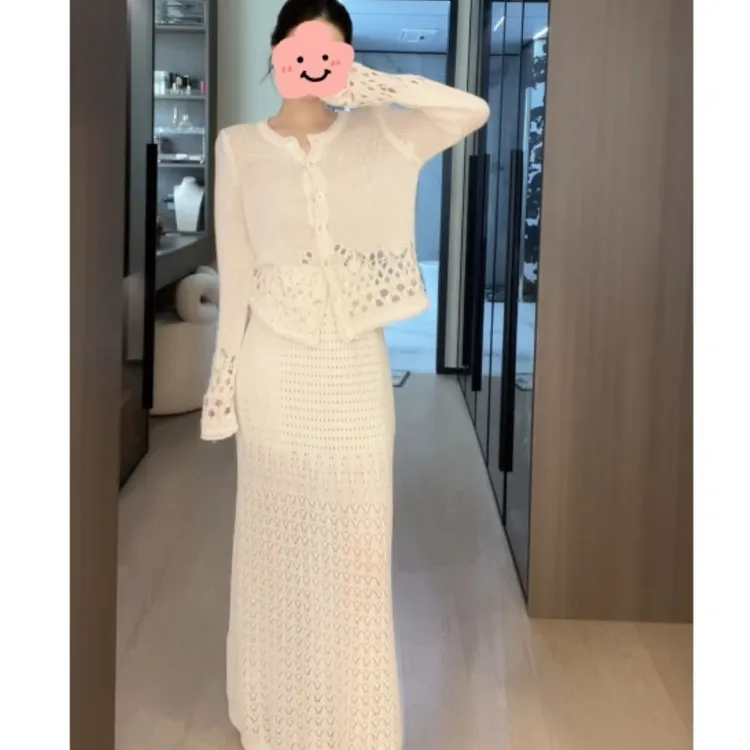 2025早秋新款设计感显瘦百搭韩系长袖半身裙套装LK2505712