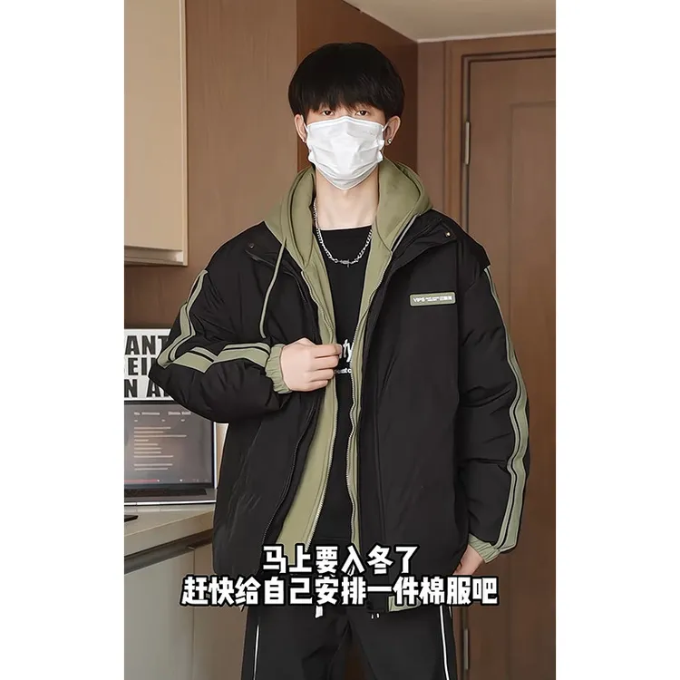 冬季新款棉衣连帽秋冬棉袄加厚保暖棉服情侣款休闲百搭时尚外套女