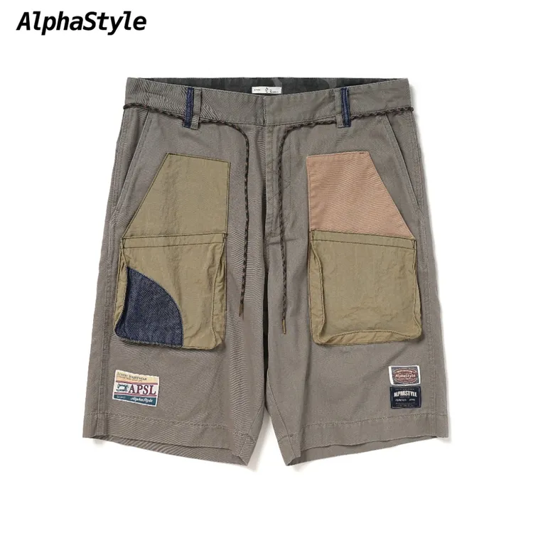 AlphaStyle夏季5分休闲工装短裤时尚潮牌穿搭男女款
