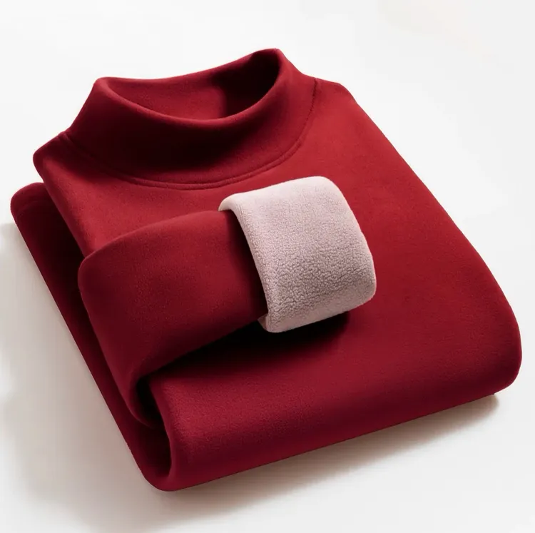 秋冬新款半高领奥粒绒打底衫女保暖长袖T恤内搭加绒加厚修身上衣