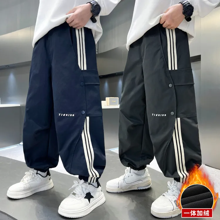 男童裤子秋冬加绒2025中大童休闲韩版长裤儿童秋季束脚裤洋气宽松