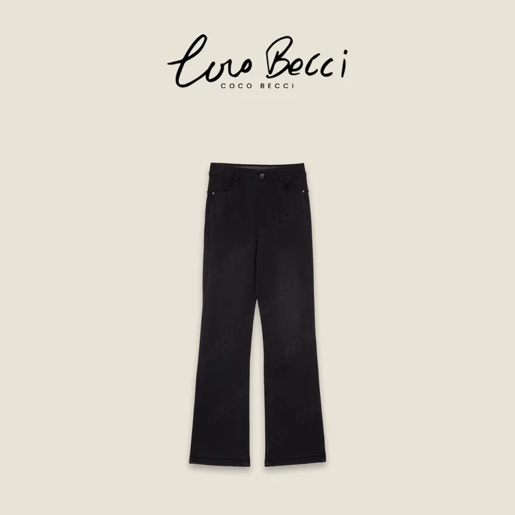 COCO BECCI【暮色古堡】九防厚款绵羊毛弹力微喇显瘦裤CFXYD361118