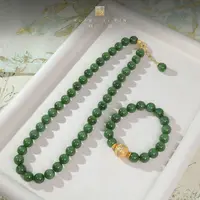 【凰一品】高货冰底碧玉套装18K金
